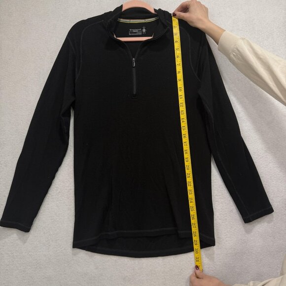 Smartwool Shirt Mens Large Black Merino 150 Base Layer Quarter Zip Thermal - Picture 3 of 10